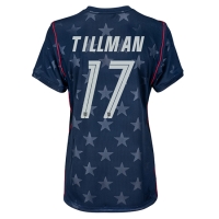 Camiseta Estados Unidos Malik Tillman #17 Segunda Equipación Replica Mundial 2026 para mujer mangas cortas